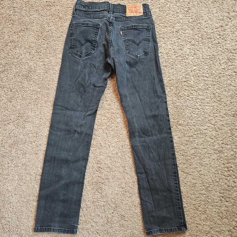 Levis 514 Jeans Mens Tag 29x32 Fit 28x29 Black Straight Denim Dark Wash Stretch - Picture 2 of 13